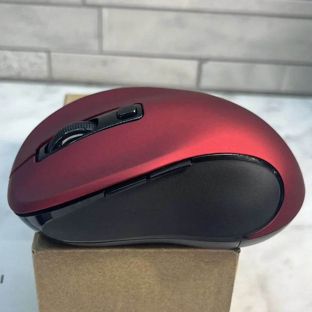 Wireless Mouse Red 2.4G w/ 6D Buttons, ergonomic, smooth Mouse for Laptop PC Mac